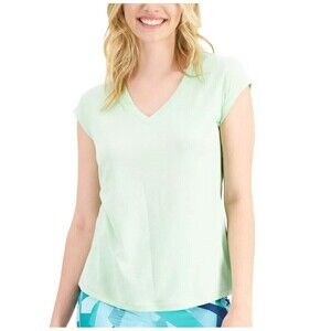 ID Ideology Women's T-Shirt  Essentials Rapid dry Heathered Green Top Size Small